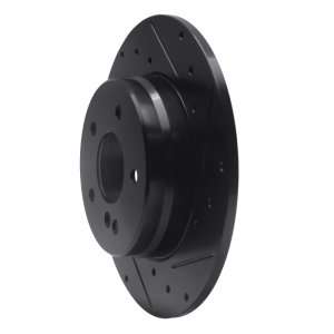 Mercedes-Benz CLK350 Brake Rotor (1) - Rear Right - R1 Concepts - Drilled & Slotted - Black - `94-`11